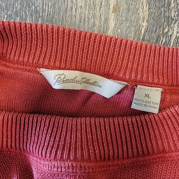 Paradise Collection knit cotton sweater size XL - Picture 3 of 4